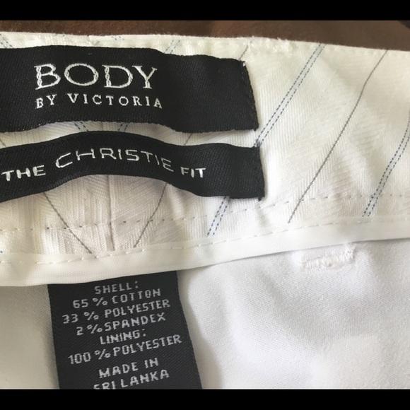BODY BY VICTORIA " The Christie Fit"  WOMEN’S 2 PC WHITE PINSTRIPE  POWERSUIT - Picture 8 of 15